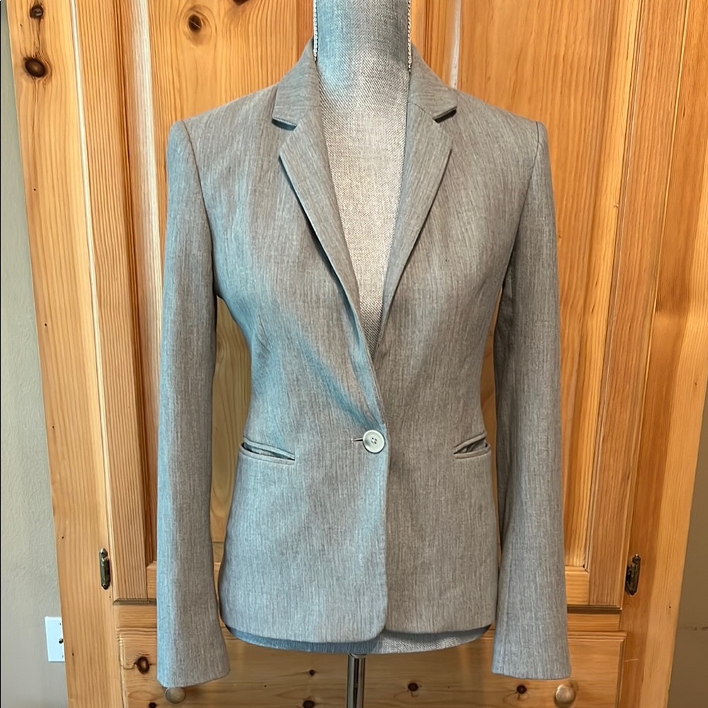 Express Light Gray Blazer Single Button Closure 2 - image 1